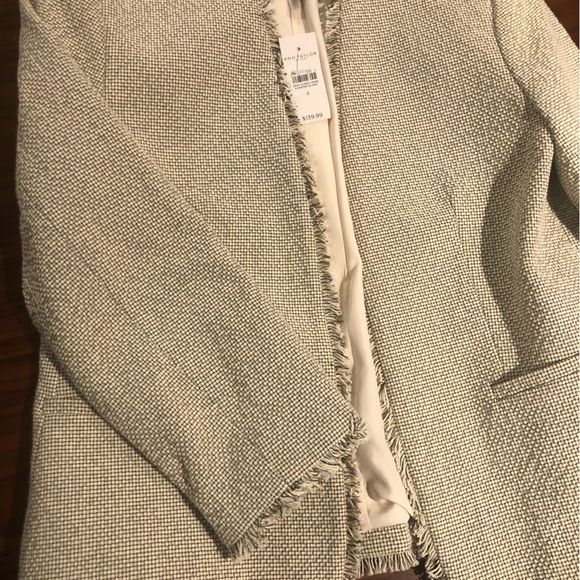 Ann Taylor Factory NWT jacket cream and black fringe trim - Picture 3 of 4